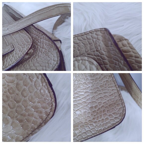 Kate Spade Knightsbridge Scout croc embossed messenger bag EUC - Picture 4 of 8